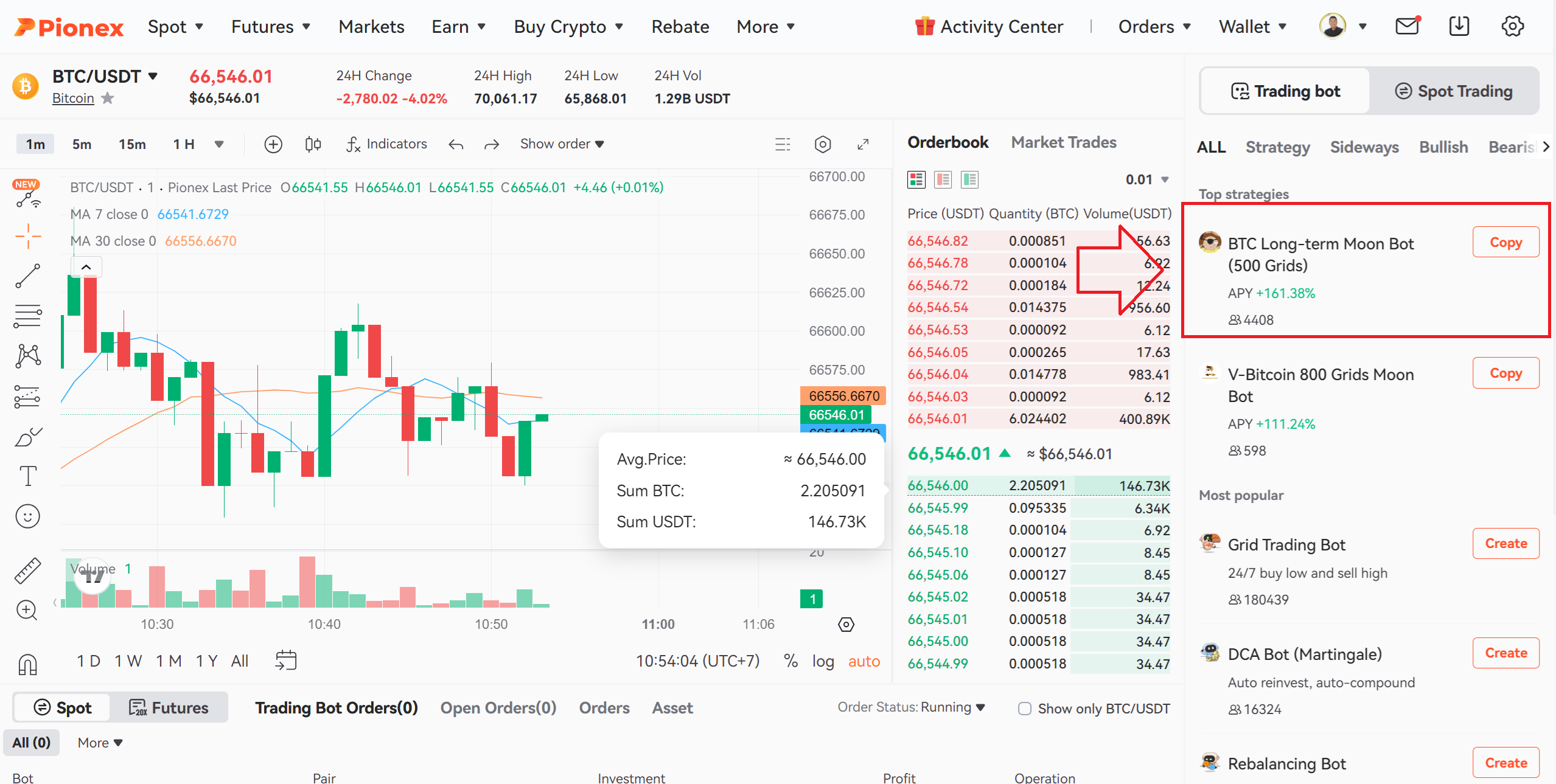 BTC Long-term Moon Bot (500 Grids)