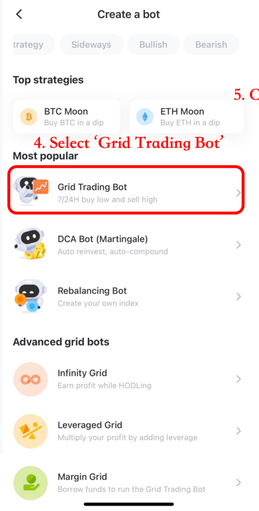 ใช้ grid trading bot บนมือถือ 3