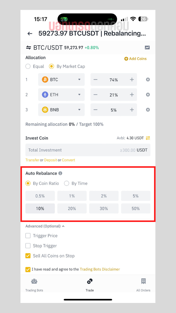 Rebalancing bot binance 10