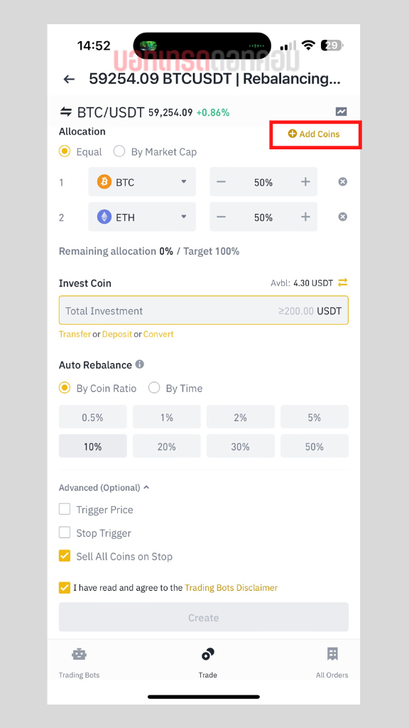 Rebalancing bot binance 5